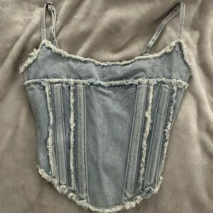 Denim corset top